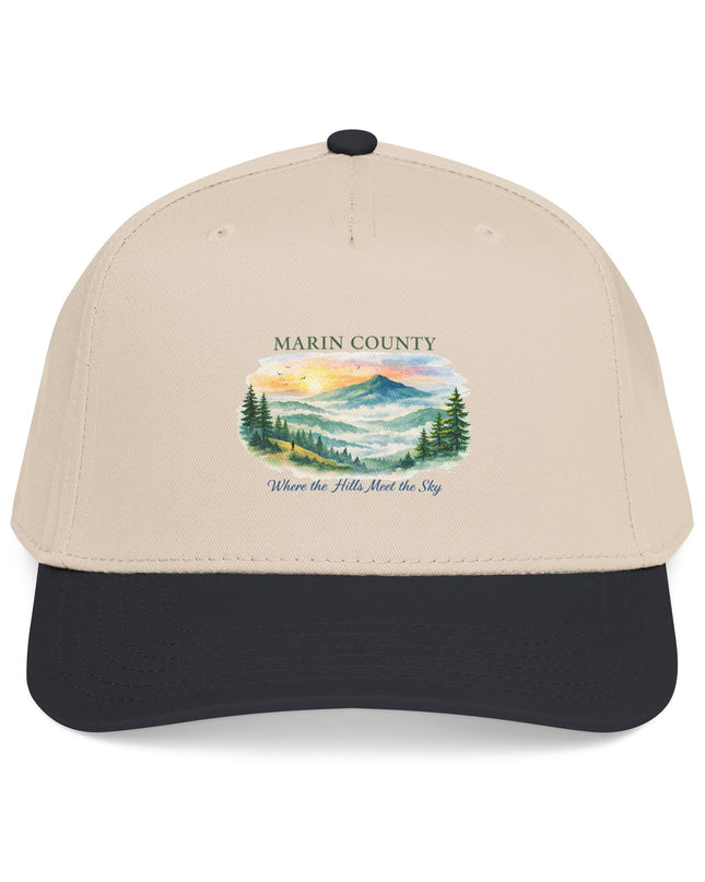 "Marin County, Where the Hills Meet the Sky" Mid Profile Baseball Cap