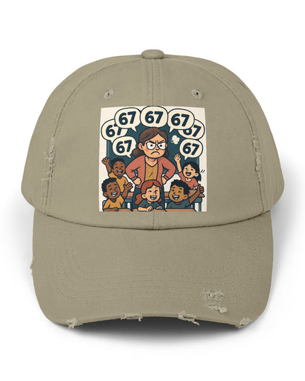 "67 with a Frustrated Elementary Teacher"- Unisex Distressed Cap