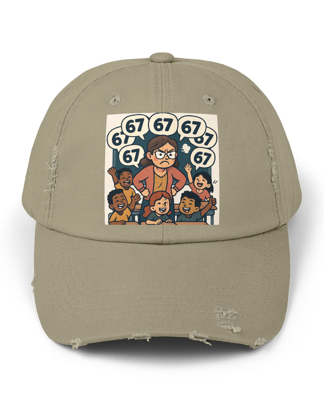 "67 with a Frustrated Elementary Teacher"- Unisex Distressed Cap