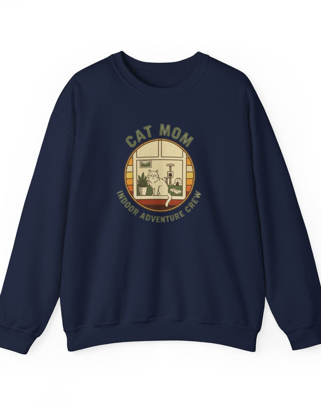 "Cat Mom Indoor Adventure Crew" Unisex Adult Sweatshirt