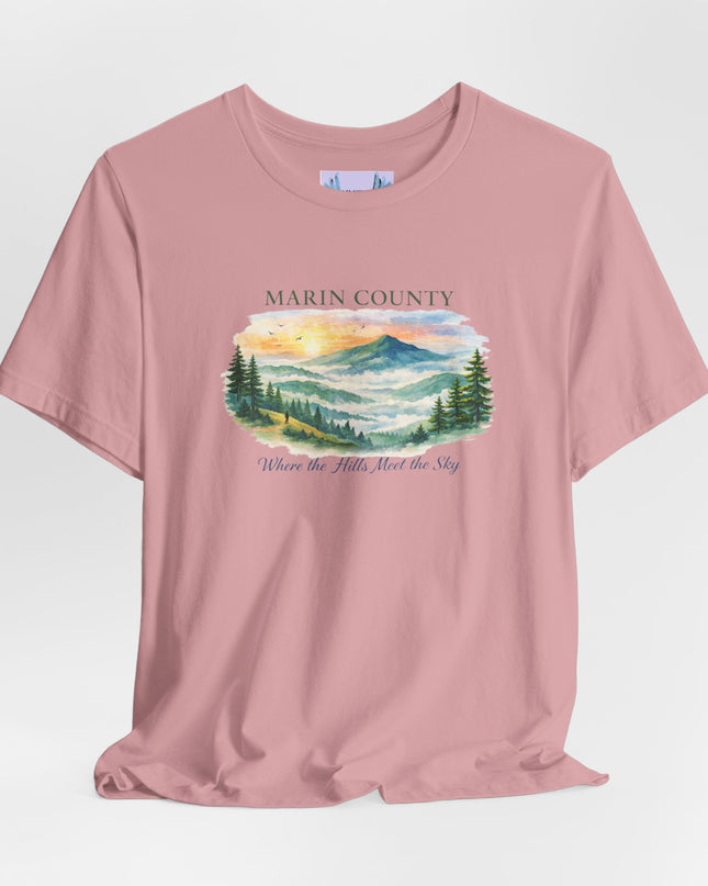 "Marin County, Where the Hills Meet the Sky" Unisex Jersey Short Sleeve Tee