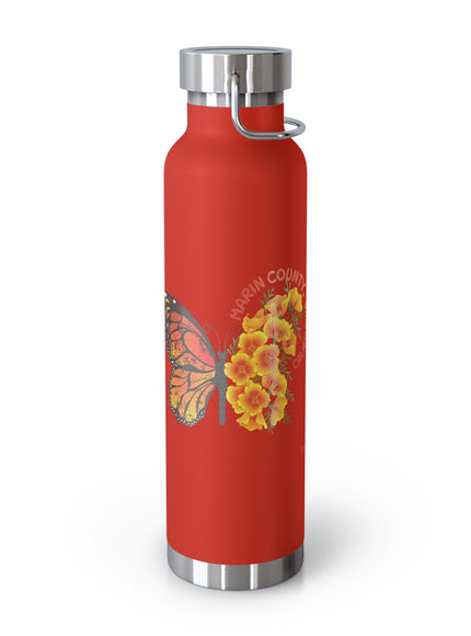 "Butterflies and Poppies Marin County, California" Copper Vacuum Insulated Bottle, 22oz