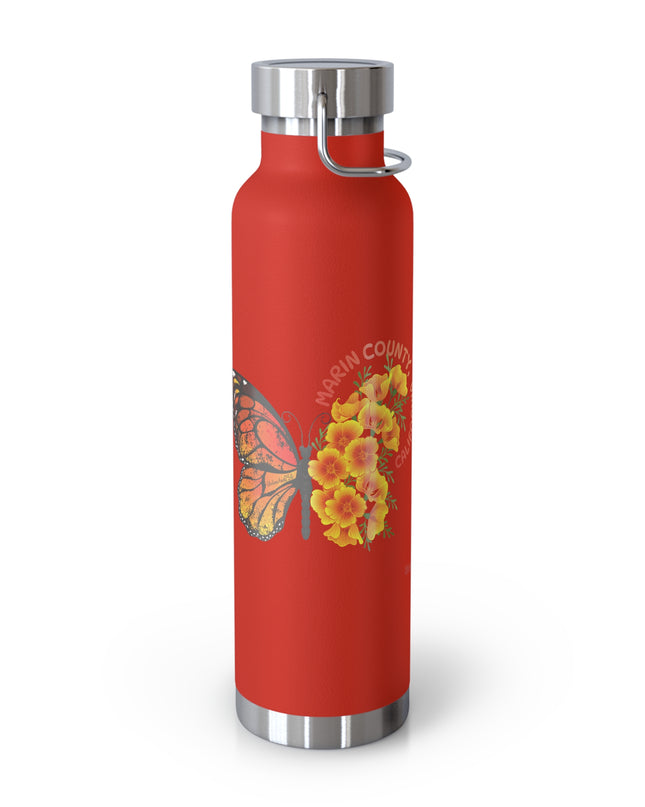 "Butterflies and Poppies Marin County, California" Copper Vacuum Insulated Bottle, 22oz