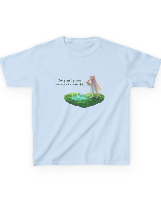 "The Grass is Greener Where You Take Care of It" Kids Heavy Cotton Tee