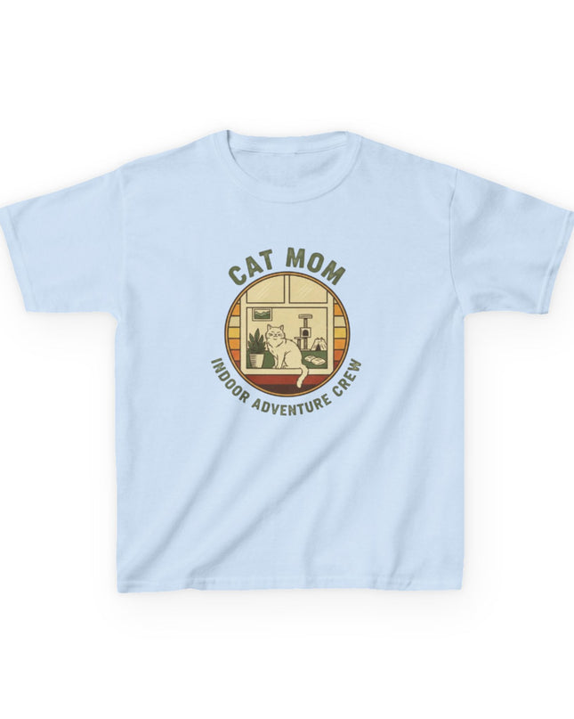 "Cat Mom Indoor Adventure Crew" Kids Heavy Cotton Tee