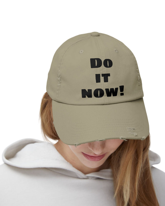 "Do it now!" Unisex Distressed Cap