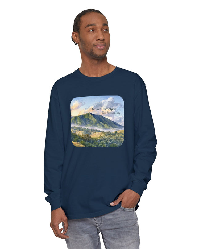 "Mount Tamalpais, the Sleeping Lady" Unisex Garment-dyed Long Sleeve T-Shirt