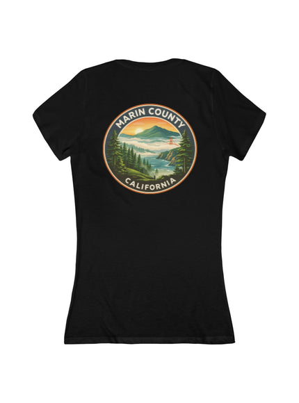 "Marin County, Above the Fog - no text" Women's Jersey Short Sleeve Deep V-Neck Tee