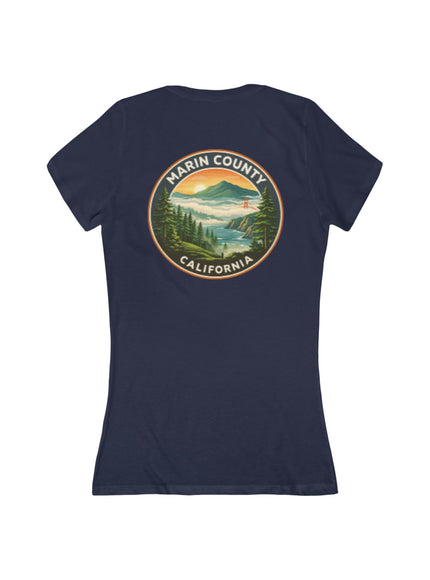 "Marin County, Above the Fog - no text" Women's Jersey Short Sleeve Deep V-Neck Tee