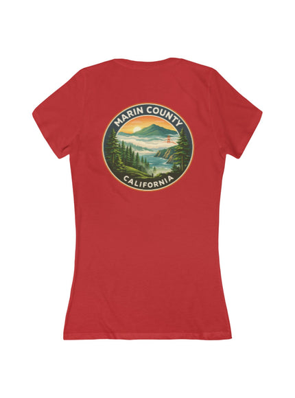 "Marin County, Above the Fog - no text" Women's Jersey Short Sleeve Deep V-Neck Tee