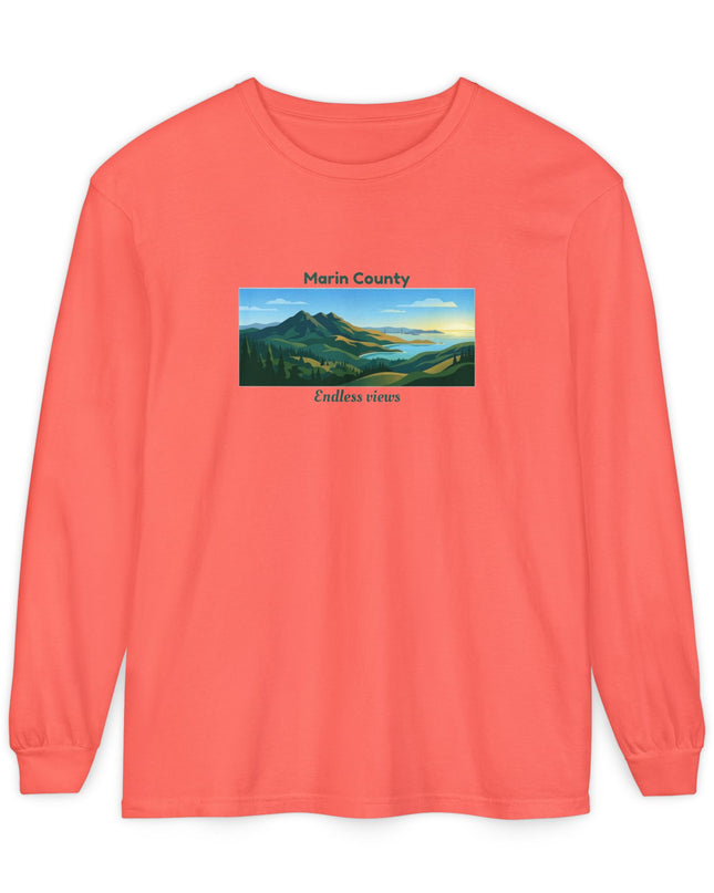 "Marin County - Endless Views" Unisex Garment-dyed Long Sleeve T-Shirt