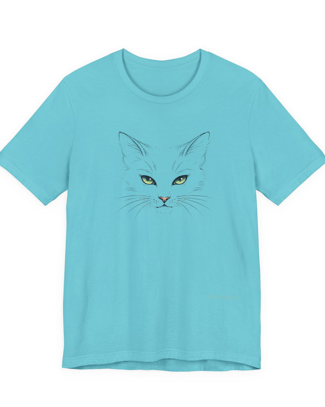 "Cat Face Sketch" Unisex Jersey Short Sleeve Tee