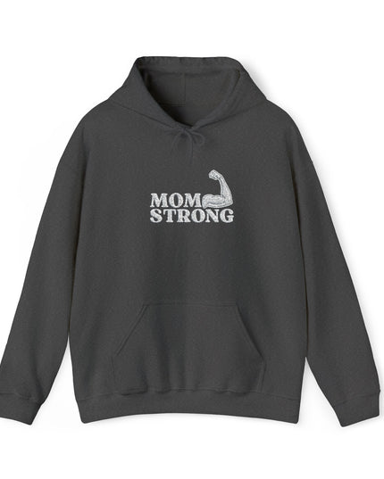 "Mom Strong (White embroidery)" Unisex Heavy Blend Hooded Sweatshirt