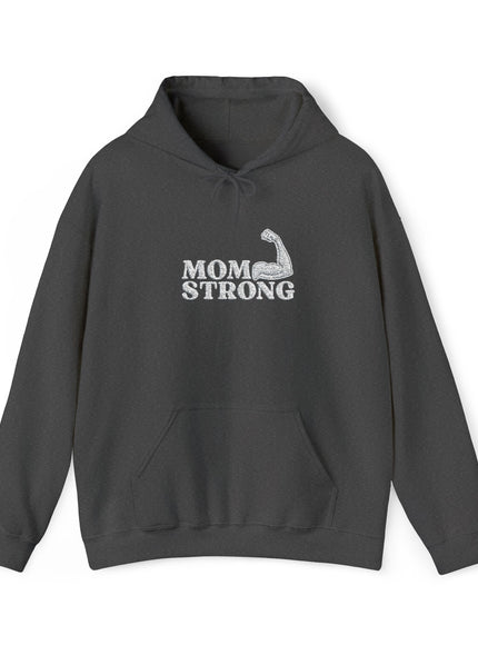"Mom Strong (White embroidery)" Unisex Heavy Blend Hooded Sweatshirt