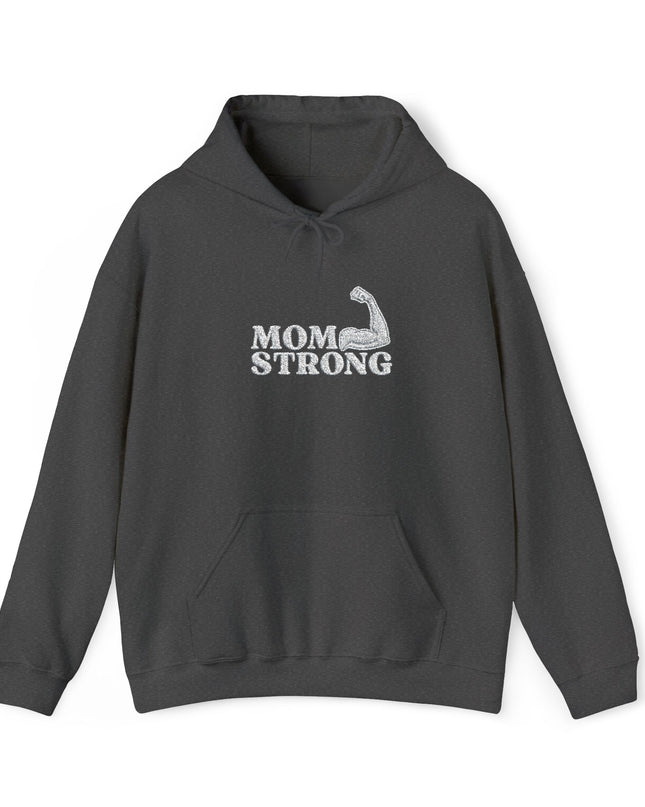 "Mom Strong (White embroidery)" Unisex Heavy Blend Hooded Sweatshirt