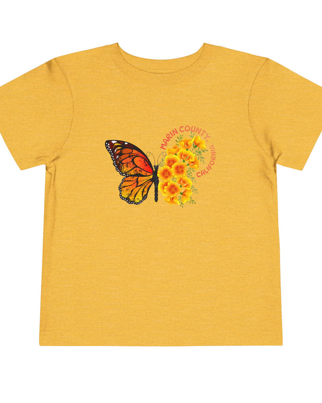 "Butterflies and Poppies Marin County, California" Toddler Short Sleeve Tee
