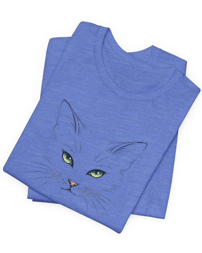 "Cat Face Sketch" Unisex Jersey Short Sleeve Tee