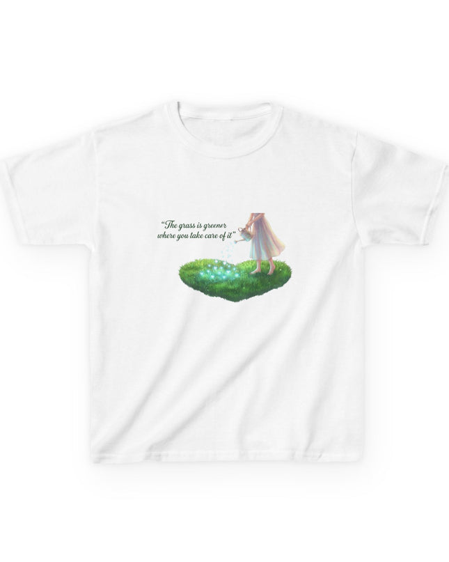 "The Grass is Greener Where You Take Care of It" Kids Heavy Cotton Tee