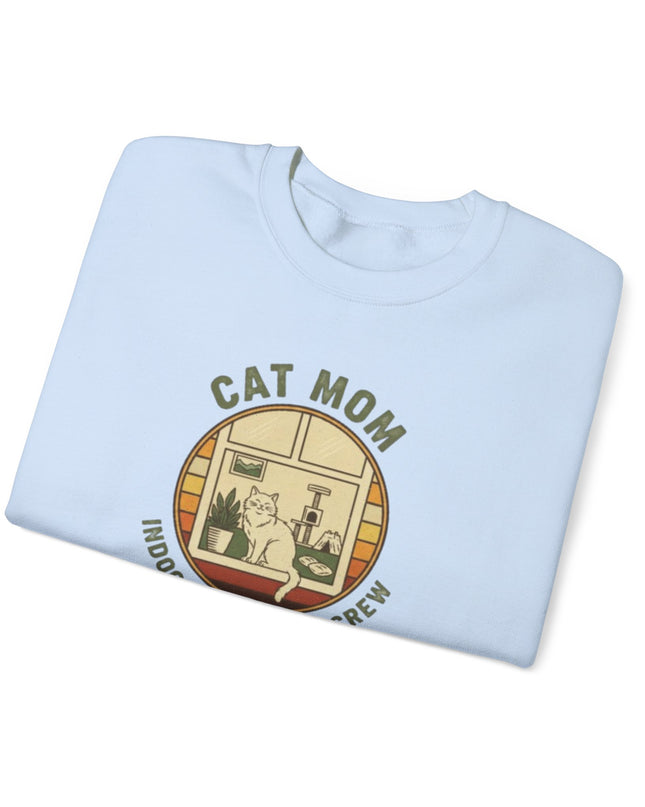"Cat Mom Indoor Adventure Crew" Unisex Adult Sweatshirt