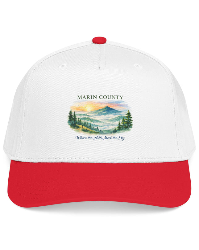 "Marin County, Where the Hills Meet the Sky" Mid Profile Baseball Cap