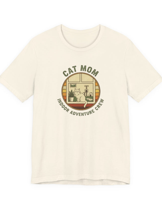 "Cat Mom Indoor Adventure Crew" Unisex Jersey Short Sleeve Tee