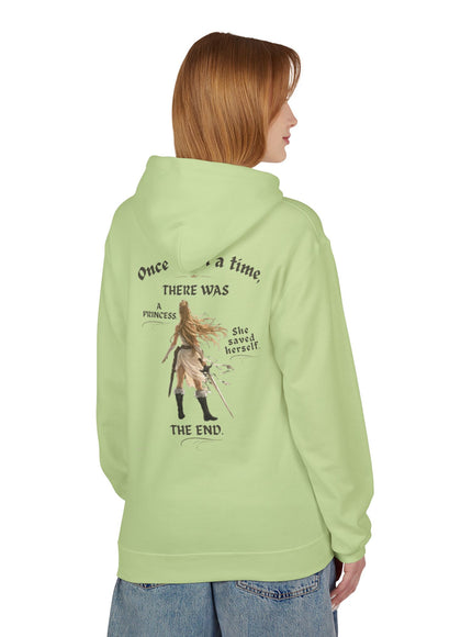 "She Saved Herself V1" (Ink both sides) Unisex Midweight Softstyle Fleece Hoodie