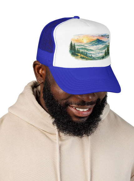 "Marin County, Where the Hills Meet the Sky" Foam Trucker Hat