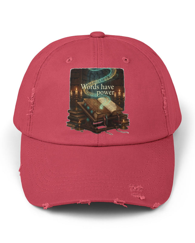 "Words Have Power" Unisex Distressed Cap