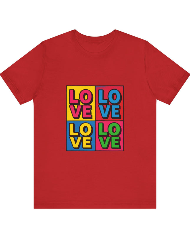 "Love, (Andy Warhol style)" Unisex Jersey Short Sleeve Tee