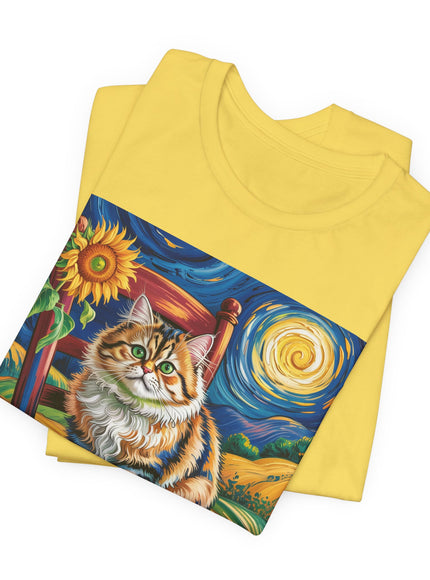 "Cat - Vincent Van Gogh style" V.1 Unisex Jersey Short Sleeve Tee