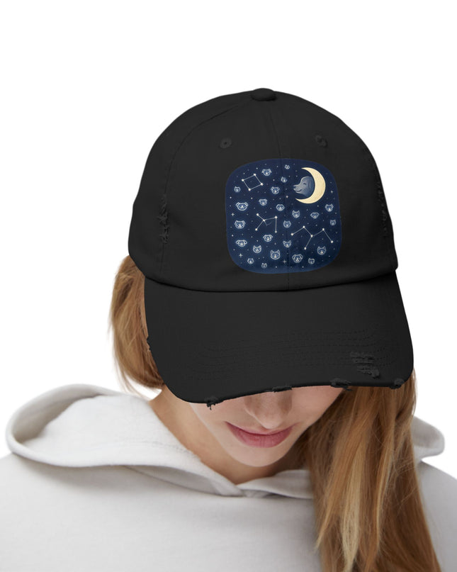 "Dog in the constellations" Unisex Distressed Cap