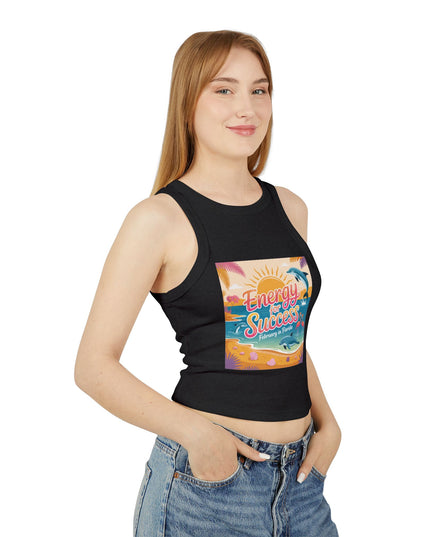 "February and Florida, Energy for Success" Women's Micro Rib Racer Tank Top
