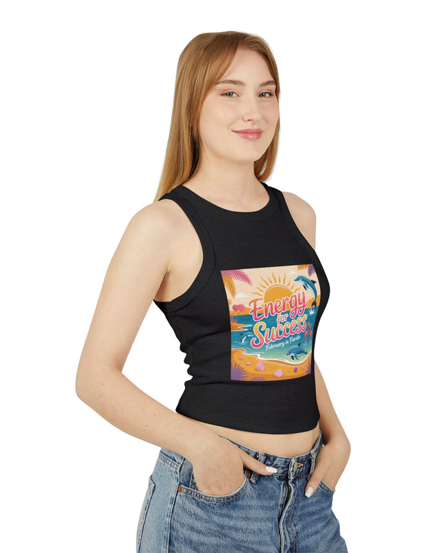"February and Florida, Energy for Success" Women's Micro Rib Racer Tank Top