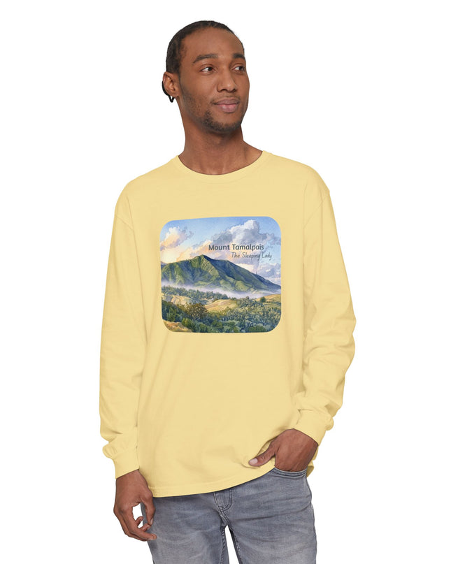 "Mount Tamalpais, the Sleeping Lady" Unisex Garment-dyed Long Sleeve T-Shirt