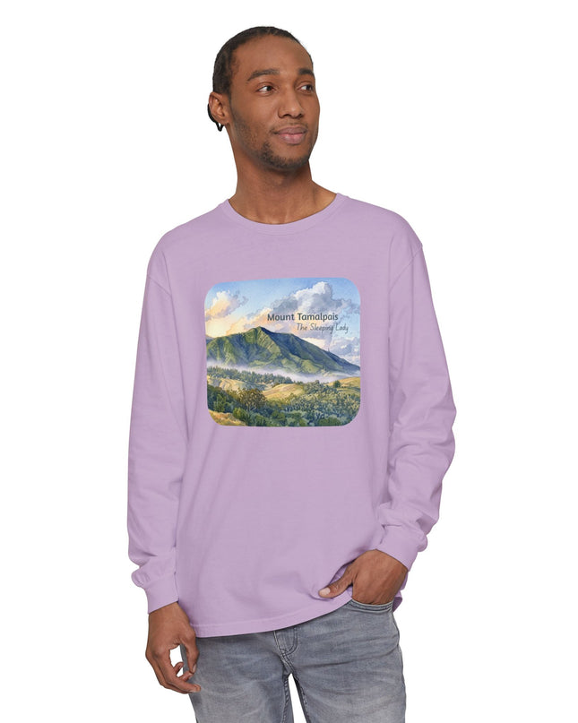 "Mount Tamalpais, the Sleeping Lady" Unisex Garment-dyed Long Sleeve T-Shirt