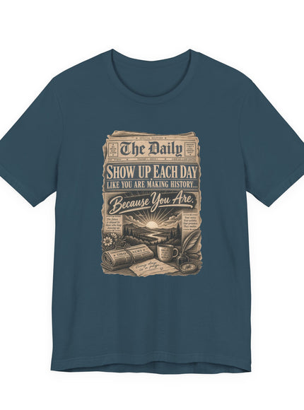 "Show Up Each Day" Unisex Jersey Short Sleeve Tee
