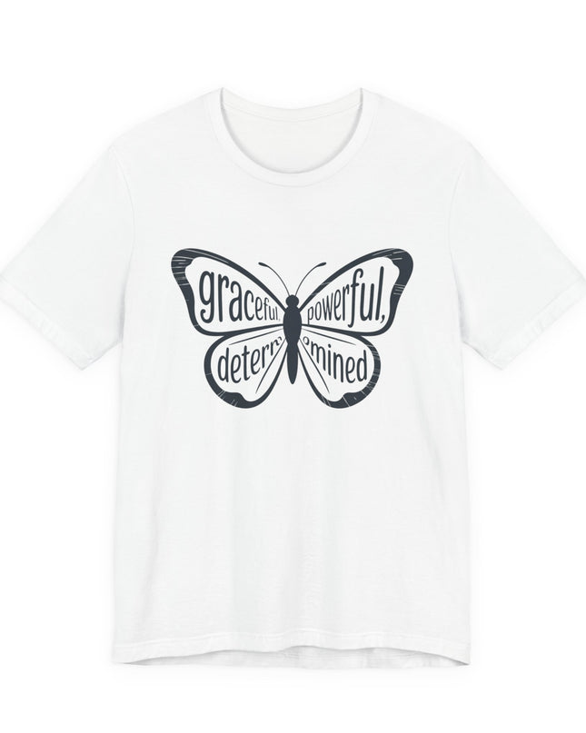 "Butterfly with Words" Unisex Jersey Short Sleeve Tee
