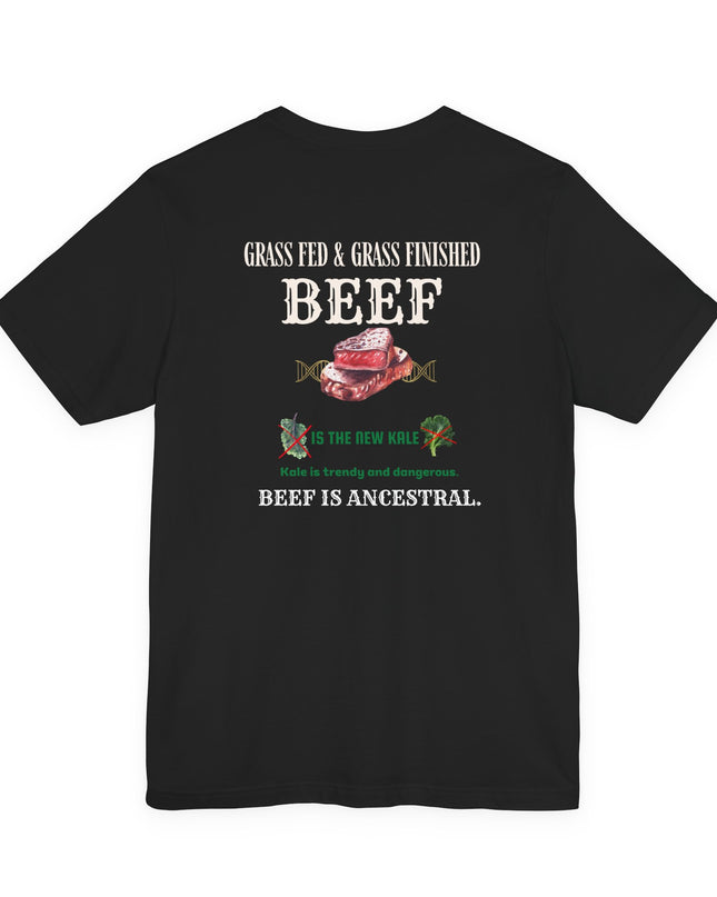 "Grass Fed and Grass Finished Beef" Unisex Jersey Short Sleeve Tee