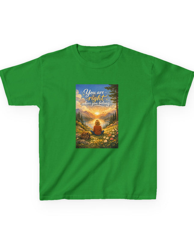 "You Are Right Where You Belong" Kids Heavy Cotton Tee