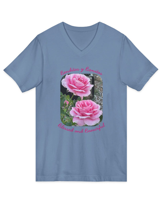 "Blessed and Beautiful" Ladies' V-Neck T-Shirt