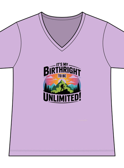 "It's My Birthright to be Unlimited" Women's Ideal V-Neck Tee