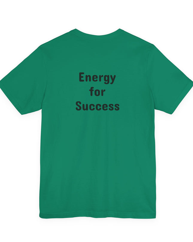 "Energy for Success" with a black and white drawing of a tree, Unisex Jersey Short Sleeve Tee