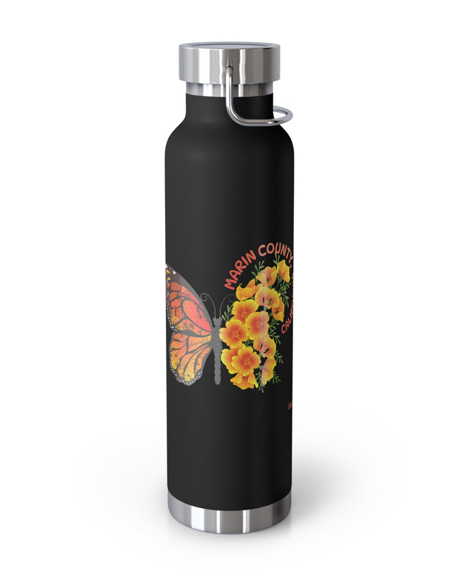 "Butterflies and Poppies Marin County, California" Copper Vacuum Insulated Bottle, 22oz