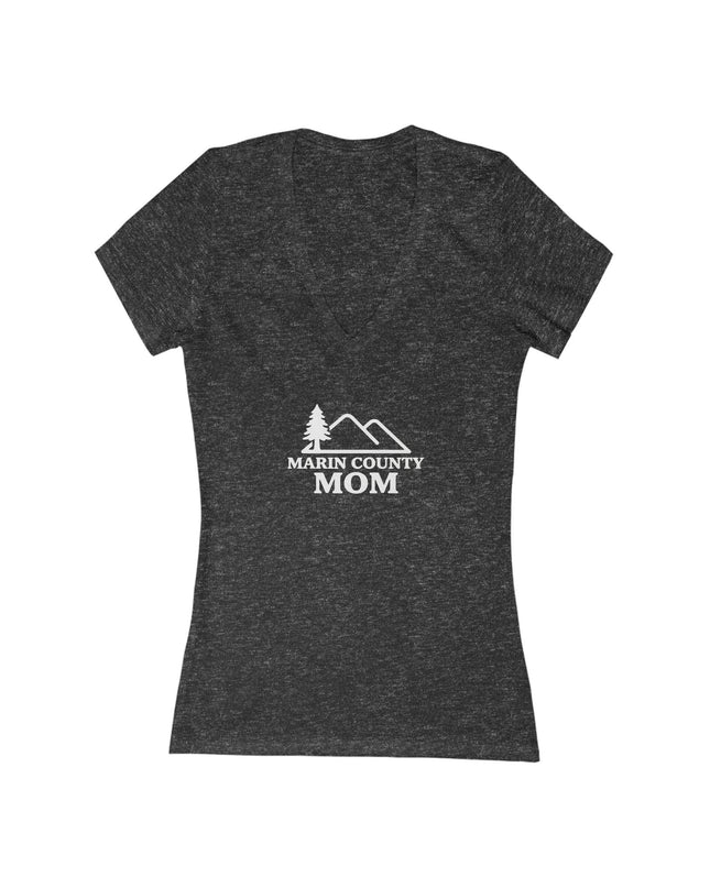 "Marin County Mom" Women's Jersey Short Sleeve Deep V-Neck Tee