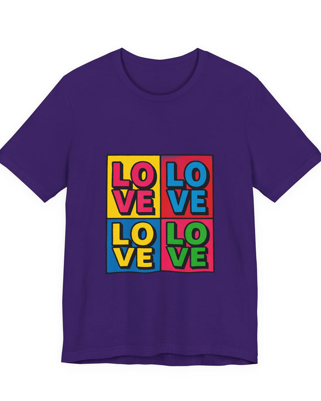 "Love, (Andy Warhol style)" Unisex Jersey Short Sleeve Tee