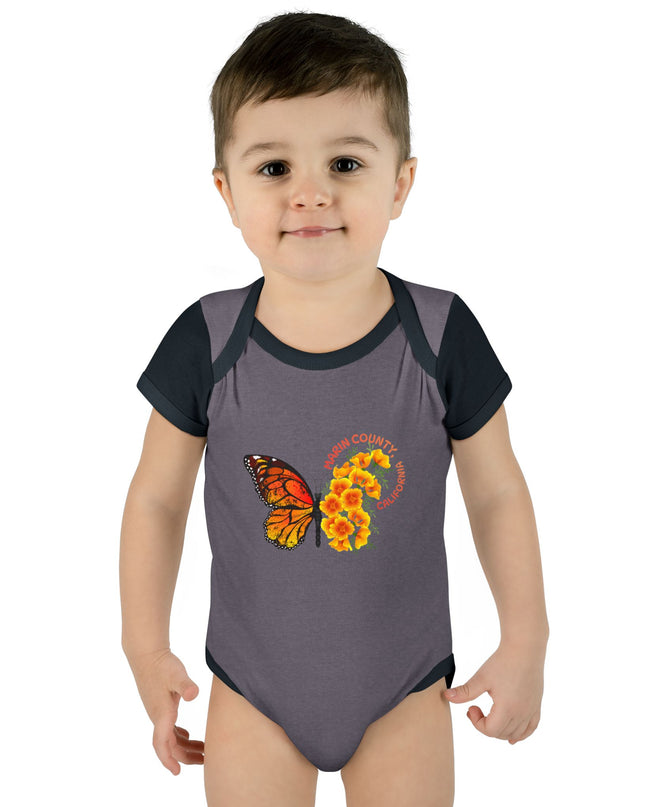 "Butterflies and Poppies Marin County, California" Infant Baby Rib Bodysuit