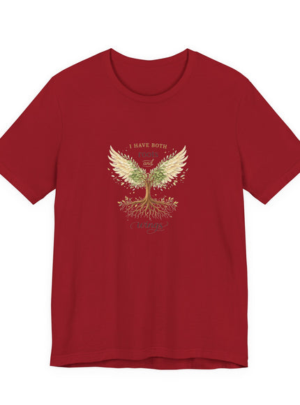 "I Have Both Roots and Wings" Unisex Jersey Short Sleeve Tee