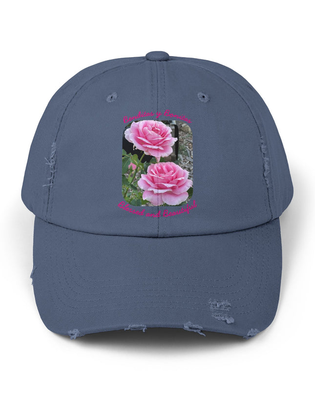 "Blessed and Beautiful" Unisex Distressed Cap