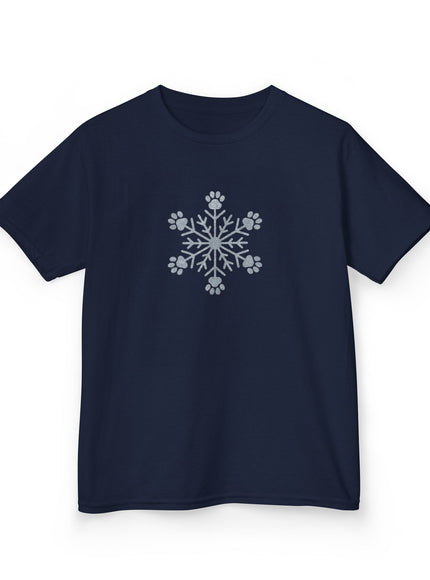 "Snowflake with Paws" Kids Heavy Cotton Tee