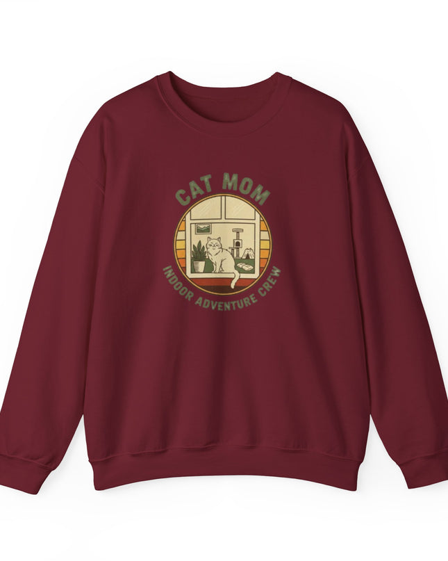 "Cat Mom Indoor Adventure Crew" Unisex Adult Sweatshirt